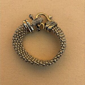 Silver Mesh Bracelet with Hook Clasp